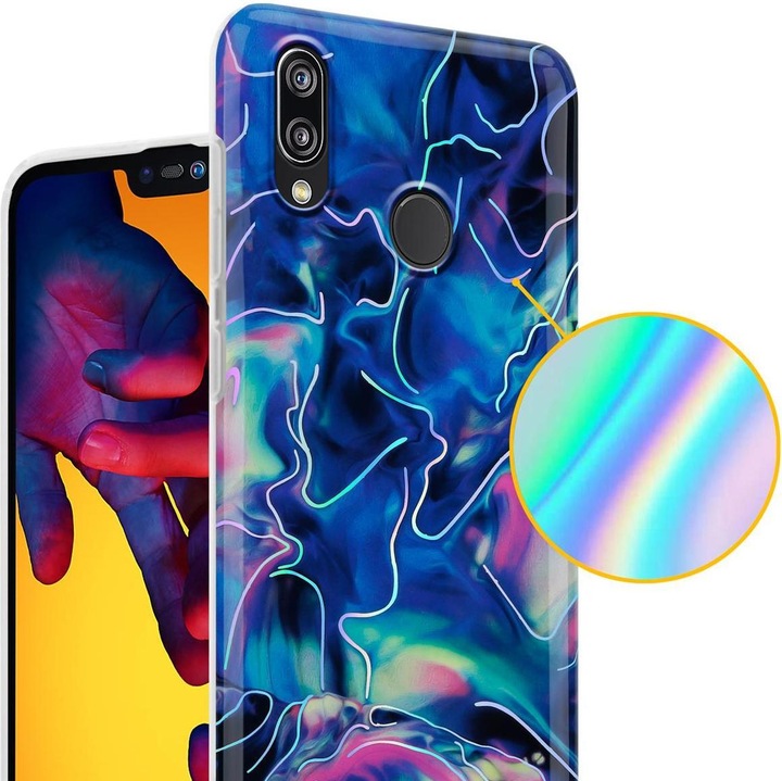 Image du produit Cadorabo Couverture IMD TPU Marbre coloré (Huawei P20 Lite)
