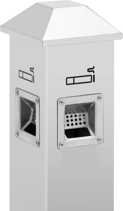 Actual product image Ulsonix Outdoor Standing Ashtray - for outdoors & indoors - lockable - 22 x 21.5 x 120.5 cm