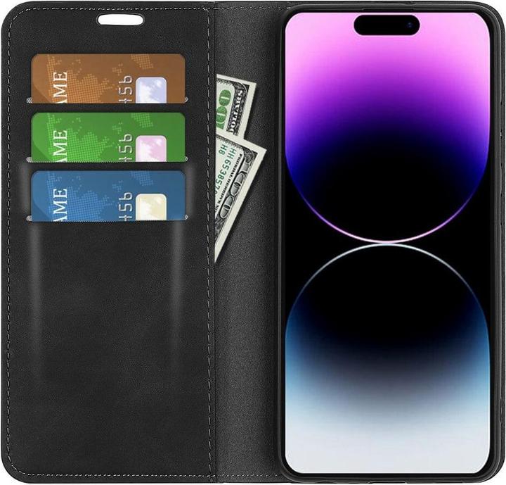 Produktbild Cover-Discount iPhone 15 Pro Max - Stand Flip Case Hülle schwarz (Apple iPhone 15 Pro Max)