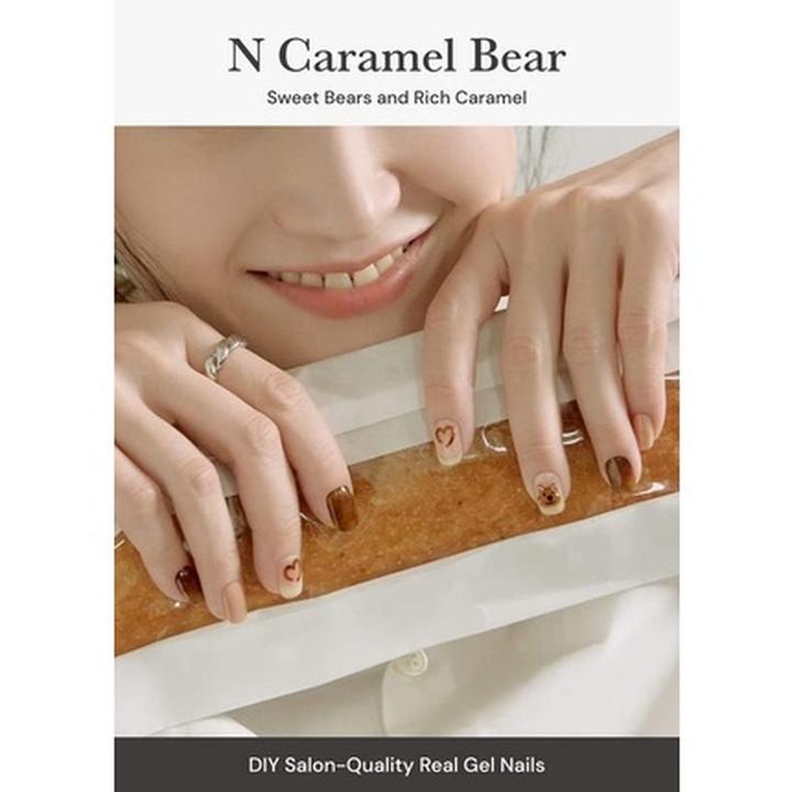 Actual product image Ohora Semi Cured Gel Nail Strips N Caramel Bear - Salon-Quality Long Lasting Easy to Apply and Remov (N Caramel bear)
