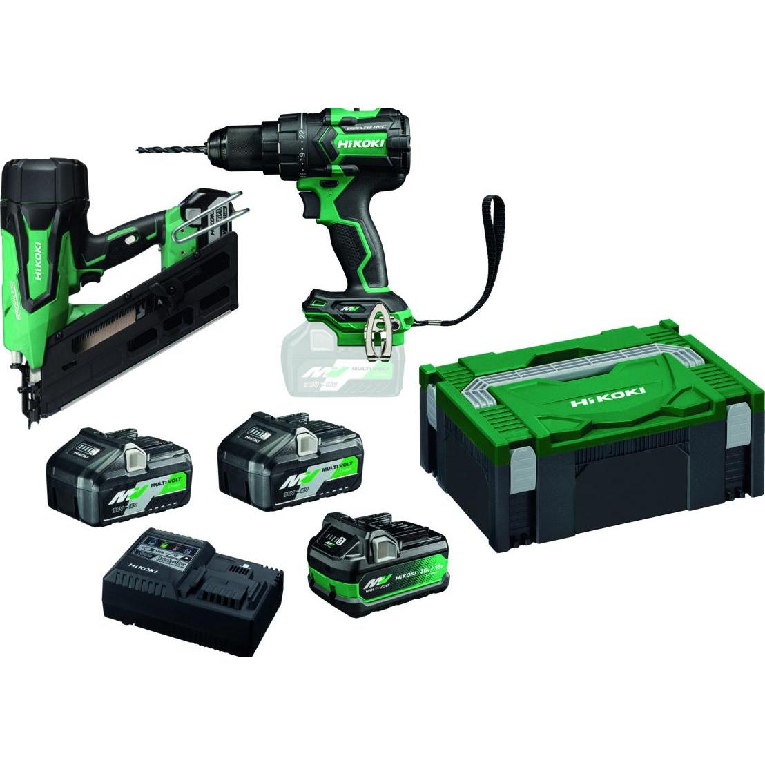 Hikoki, Bohrmaschine + Akkuschrauber, Akku-2-tool KIT 36/18 V (Akkubetrieb)