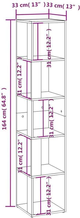 Actual product image vidaXL Eckschrank (33 x 33 x 164.50 cm)