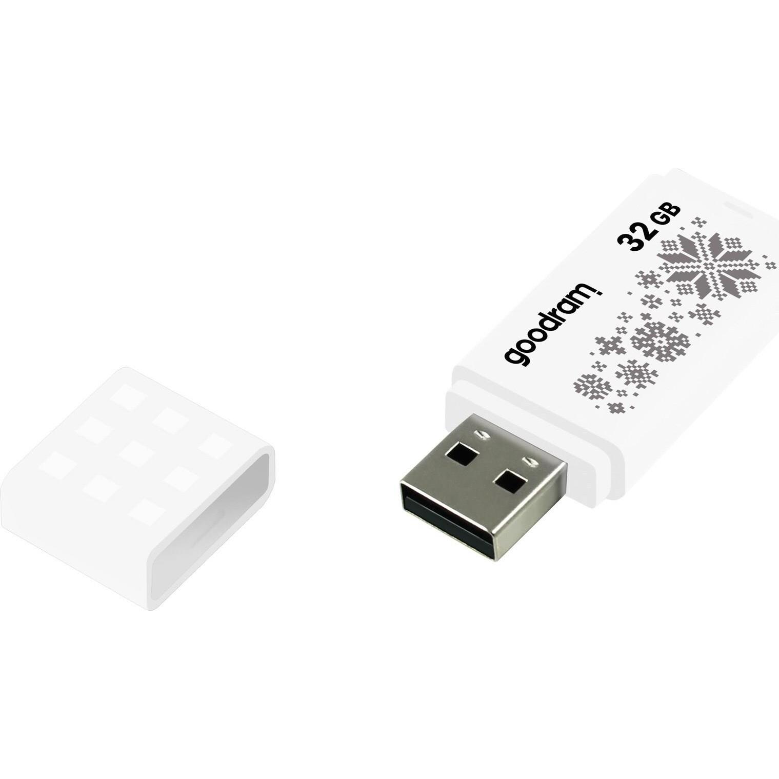 Goodram FLASHDRIVE 32GB UME2-WINTER WHITE USB 2.0 (32 GB, USB-A), USB Stick, Weiss