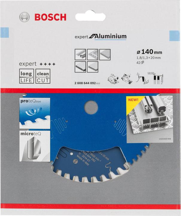 Actual product image Bosch Professional Zubehör Circular saw blade Expert for Aluminium, 140 x 20 x 1.8 mm, 42