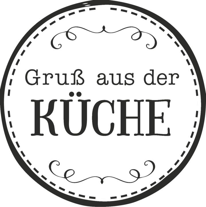 Actual product image Heyda Round motif stamp 'Greetings from the kitchen' 3.2cm