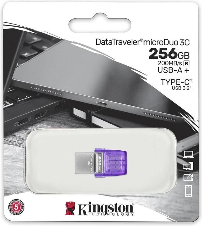 Immagine prodotto Kingston DataTraveler microDuo 3C (256 GB, USB-C, USB 3.2)