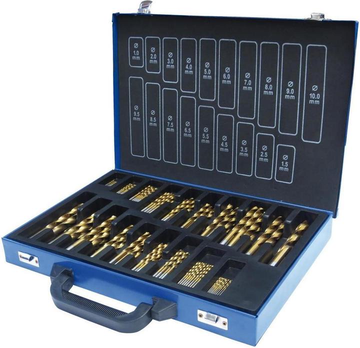 Actual product image Holzmann Twist Drill Set HSS, 170pcs, 1-10mm, TiN (SPS170TIN) (Ø1-10mm)