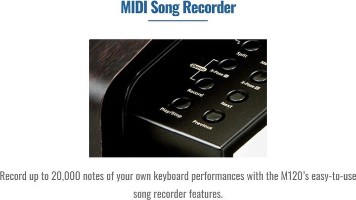 Produktbild Kurzweil M120 - Rosewood PVC (88 Tasten)