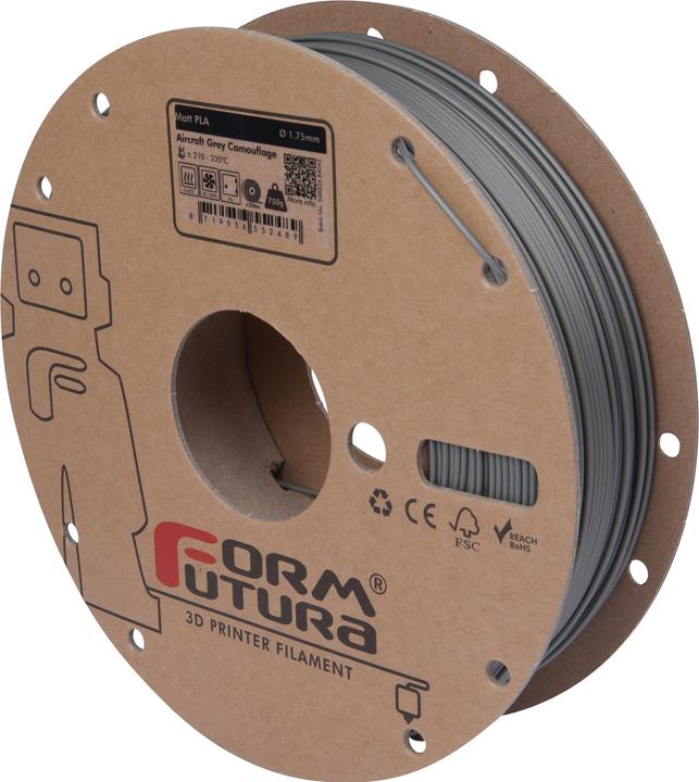 Actual product image Formfutura Filament PLA Matt Aircraft Grey 1.75mm 750g (PLA, 1.75 mm, 750 g)