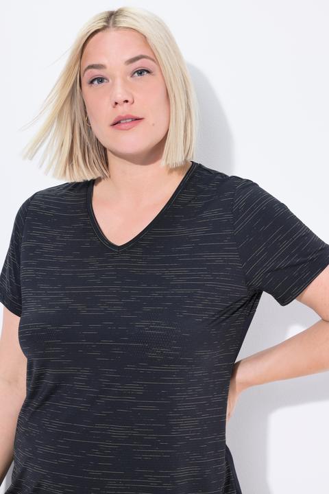 Produktbild Ulla Popken Funktionsshirt, Mesheinsätze, V-Ausschnitt, Halbarm (56)