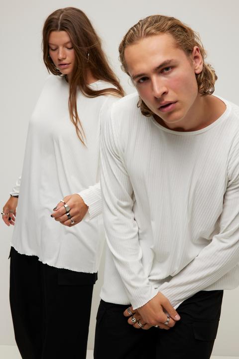 Immagine prodotto Studio Untold Maglia unisex in jersey a costine con scollo a girocollo e maniche lunghe (L)
