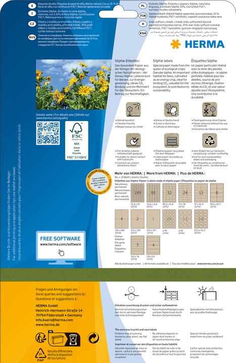 Produktbild HERMA Graspapier Etiketten A4