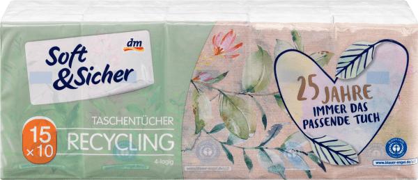 Produktbild dm Soft&Sicher Taschentücher Recycling (10 Stück)