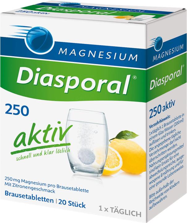 Actual product image magnesium diasporal Magnesium-Diasporal 250 active effervescent tablets, 20 tablets (20 pcs., Effervescent tablet, 80 g)