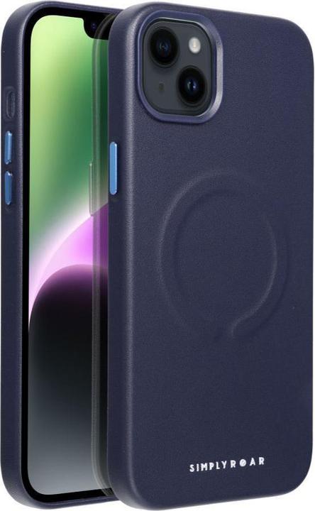 Produktbild Roar Back panel cover case LEATHER MAG compatible with MagSafe for IPHONE 14 Plus navy (Apple iPhone 14 Plus)