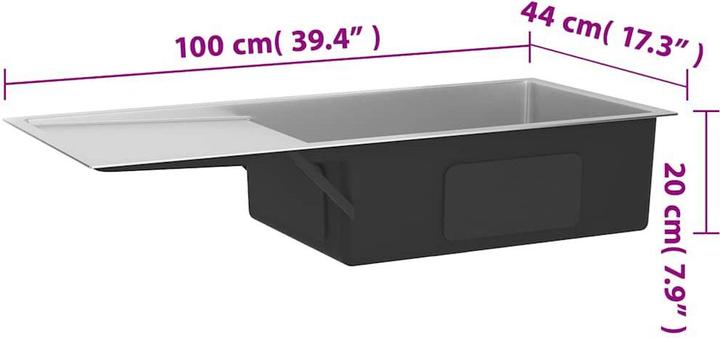 Produktbild vidaXL Küchenspüle (Einbauspüle, 44 cm, 100 cm)
