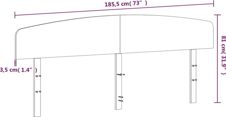 Immagine prodotto vidaXL Kopfteil (205.50 x 3.50 x 81 cm)