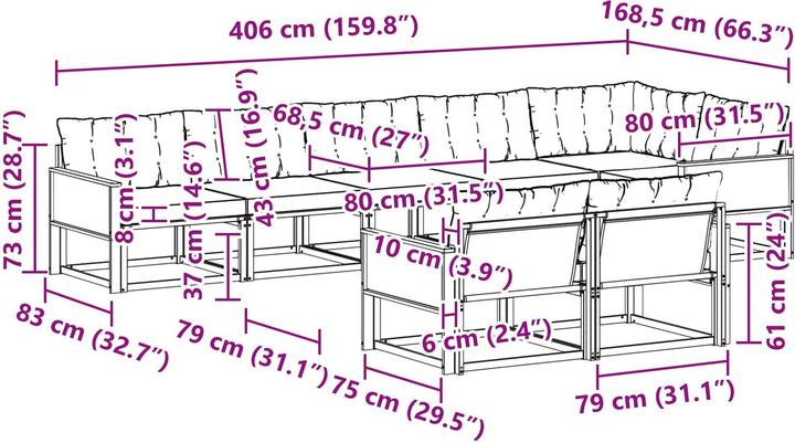 Produktbild vidaXL Outdoor-Sofa