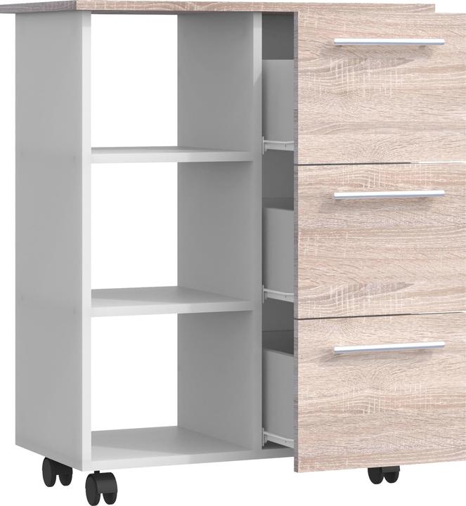 Immagine prodotto VCM Holz Küchenwagen Servierwagen Rollwagen Ablage rollbar Rollen Schublade Esilo