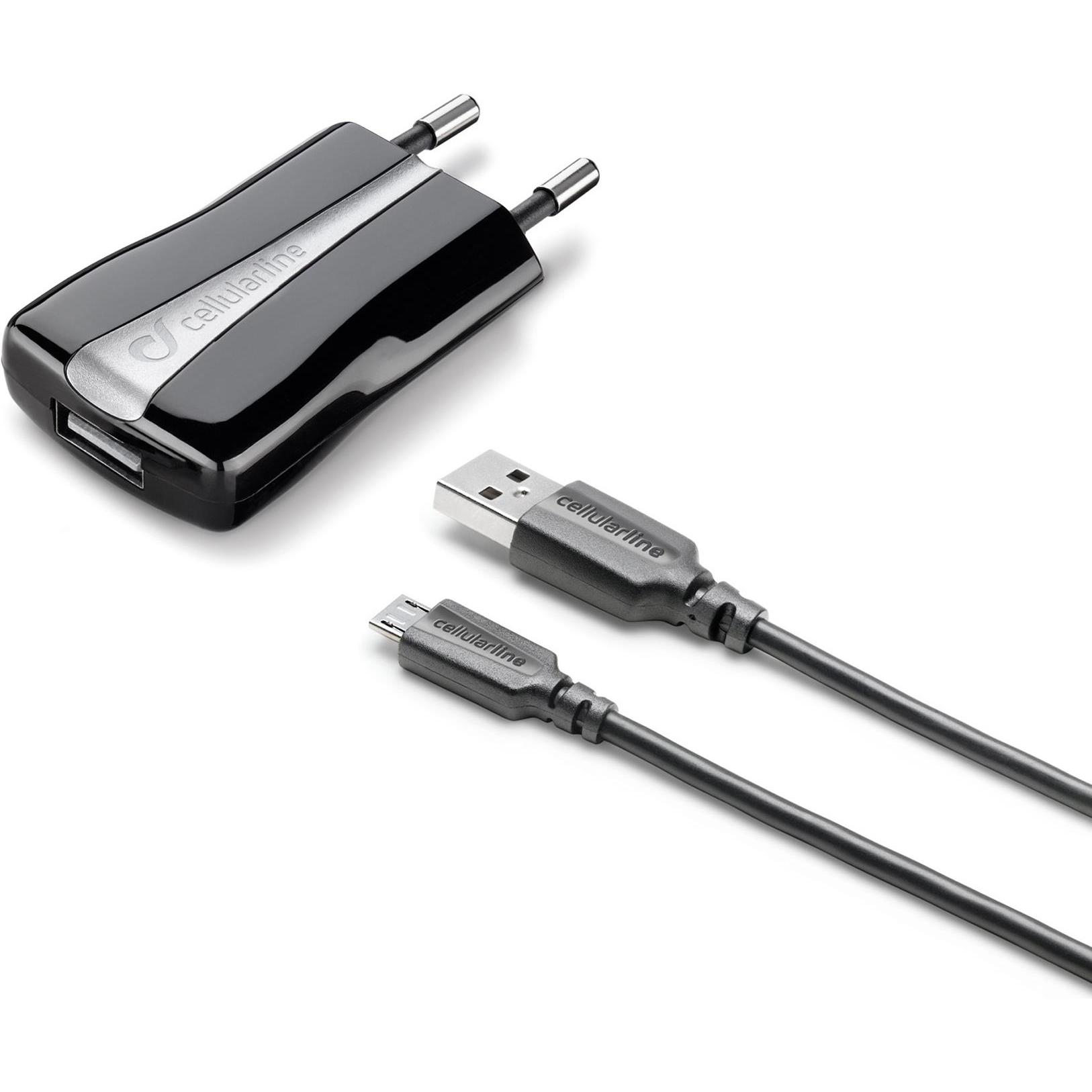 Cellularline Micro USB (5 W), USB Ladegerät, Schwarz