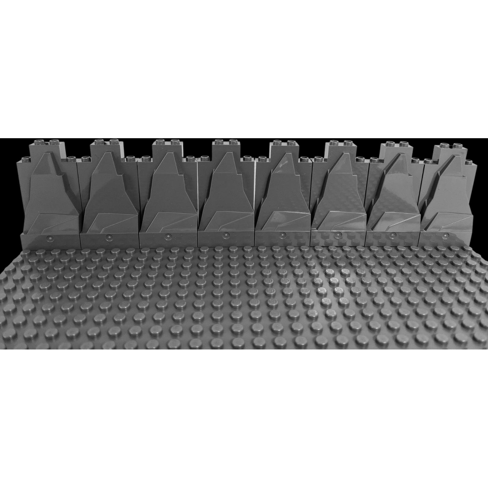 LEGO Felsen Dunkelgrau 2x4x6 Berg - Rock Panel 47847 - 10x (47847, LEGO Zubehör)