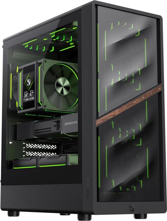 Actual product image GameMax Boitier Mini Tour Micro ATX Aeris 330 ARGB avec panneau vitré (Noir) (ITX, mATX)
