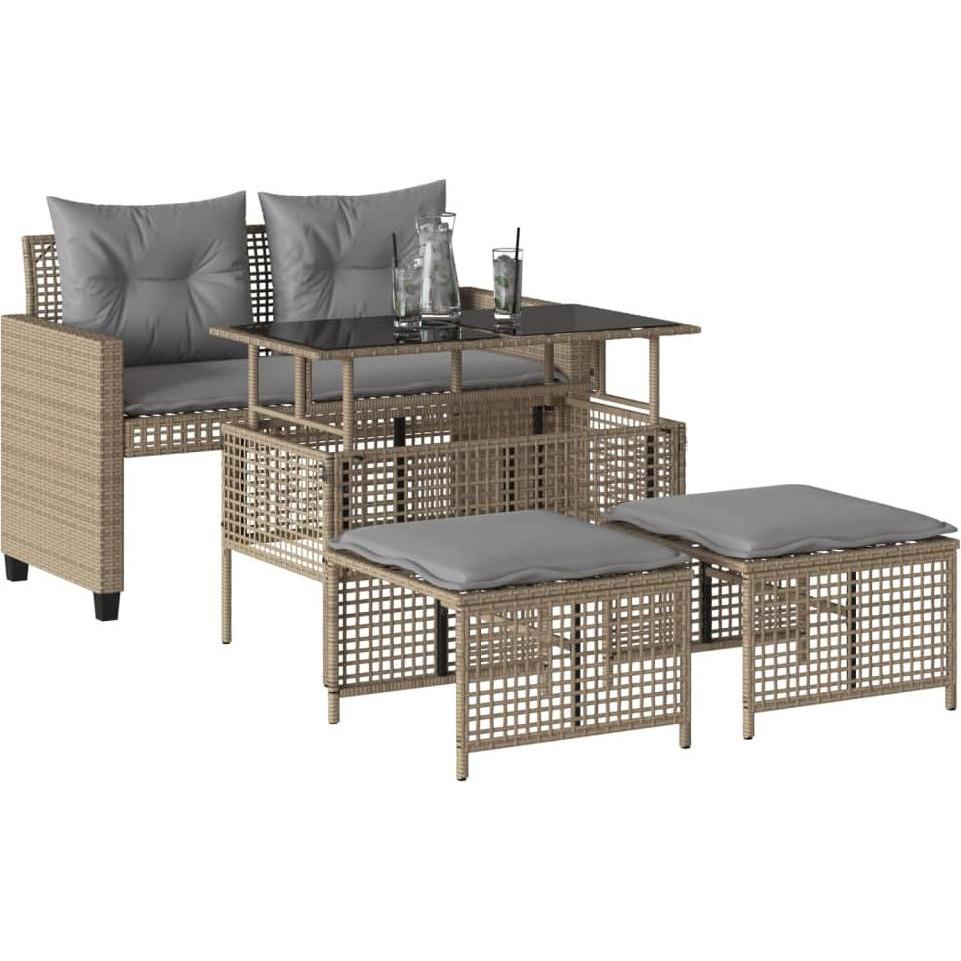 VidaXL, Gartenlounge, 10-tlg. Garten-Lounge-Set mit Kissen