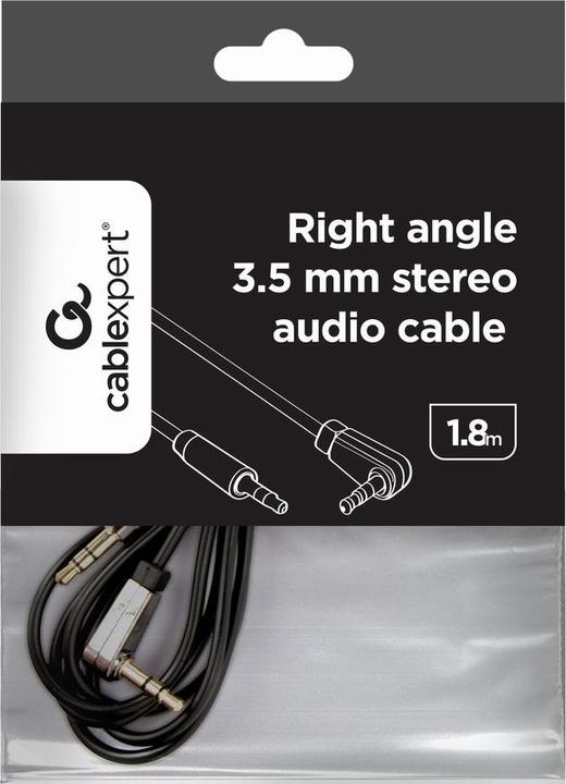 Actual product image Gembird CCAP-444L-6 Audio Cable 1.8 m 3.5mm Black (1.80 m)
