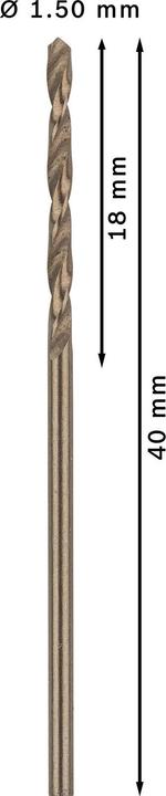 Actual product image Bosch Professional Zubehör PRO Stainless Steel HSS-Co twist drill, 1 x 18 x 40 mm (1.5 mm)