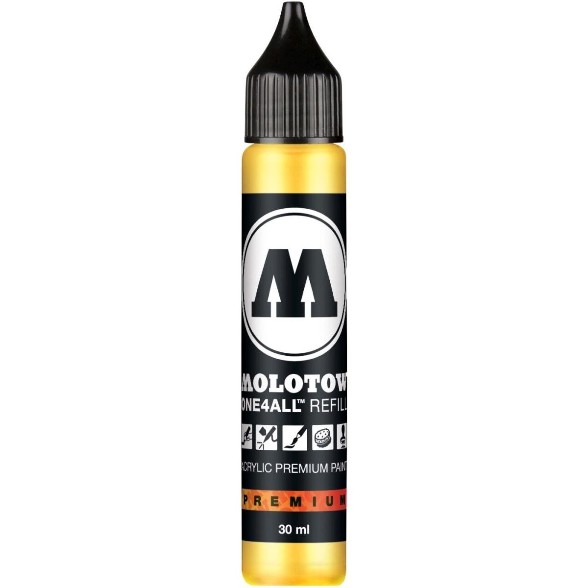 Molotow, Ersatzpatrone, Nachfülltinte One4All für Permanentmarker 30ml zinkgelb (Nachfülleinheit, Gelb)