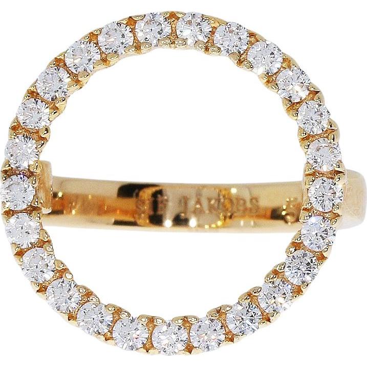 Sif Jakobs, Ring, Ring mit Zirkonia vergoldet R3120-cz-YG, (54, 925 Silber)