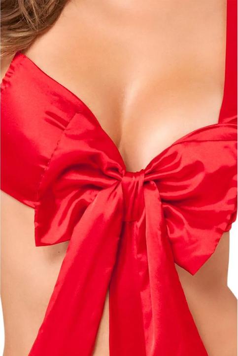 Produktbild René Rofé Unwrap Me Satin Bow Body - Red (M, S)