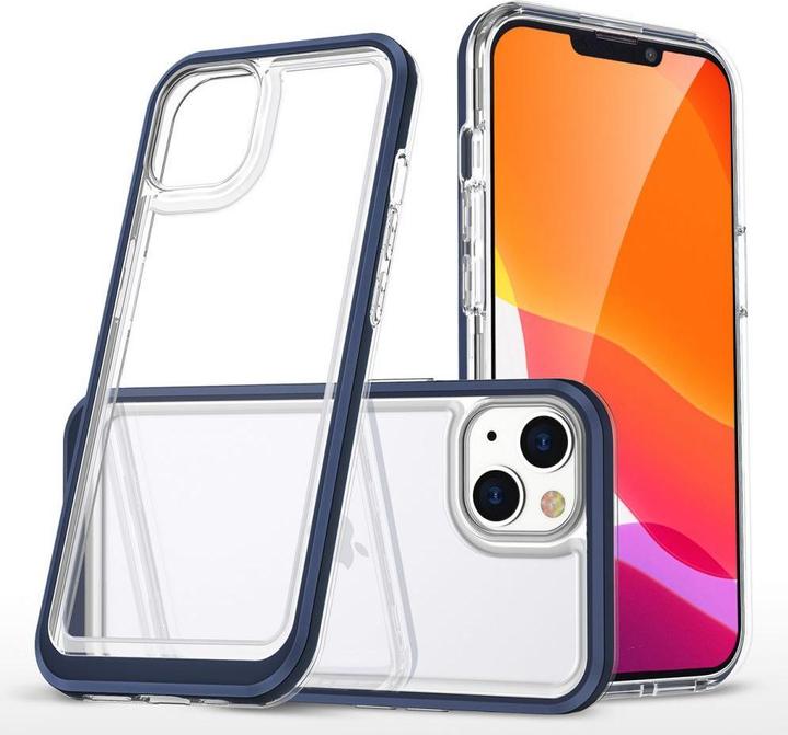 Actual product image Hurtel Clear 3in1 case for iPhone 14 silicone cover with frame blue (Apple iPhone 14)