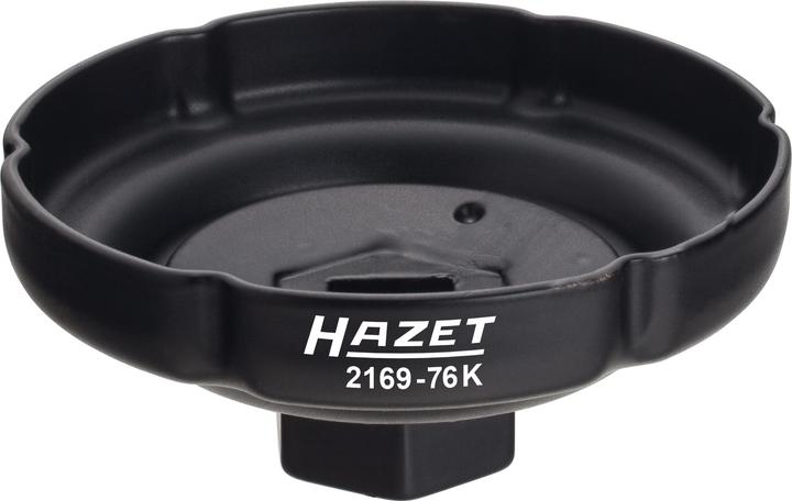 Actual product image HAZET Oil filter wrench 2169-76K ∙ Square, hollow 12.5 mm (1/2 inch) ∙ Groove profile ∙ 85 mm