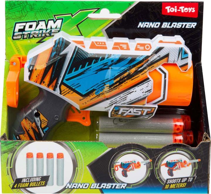 Toi-Toys Foam Strikex Shooting Gun Nano Blaster mit 4 Schaumstoffpfeilen