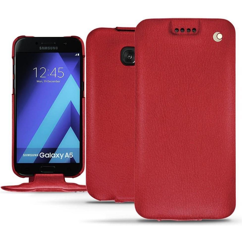 Noreve Lederschutzhülle vertikal (Samsung Galaxy A5 (2017)), Smartphone Hülle, Rot