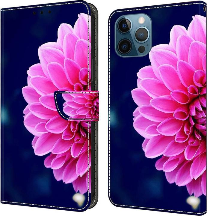 Actual product image Art iPhone 15 Pro Max Book Case Cover with Card Pocket Flower (Apple iPhone 15 Pro Max)