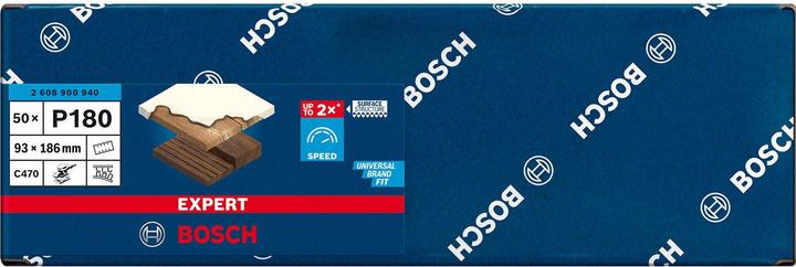 Actual product image Bosch Professional Zubehör EXPERT C470 Sandpaper with 8 holes for orbital sanders, 93 x 186 mm, G 180, 50 pcs. (180)