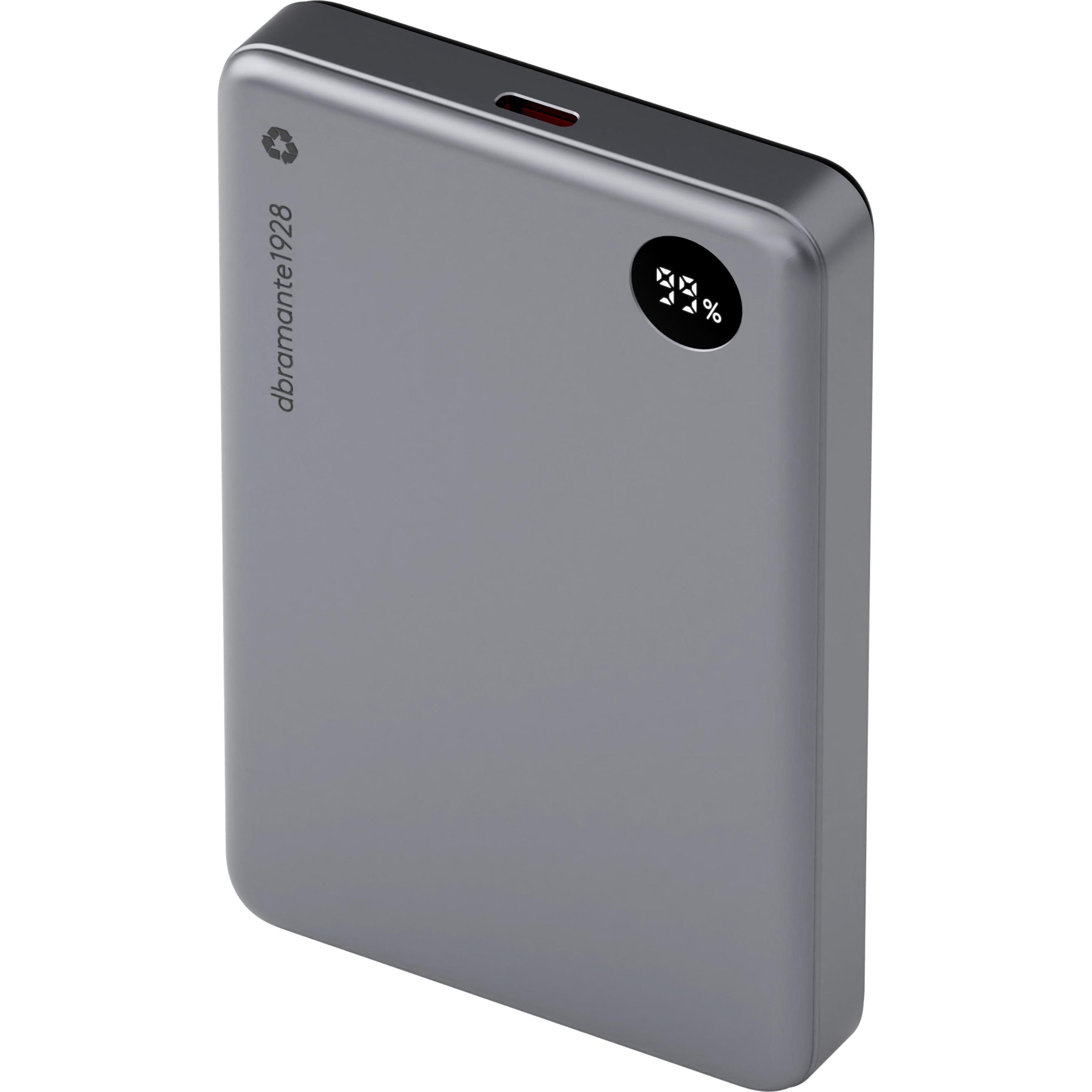 dbramante1928 re-charge (10000 mAh, 15 W, 38.50 Wh), Powerbank, Grau