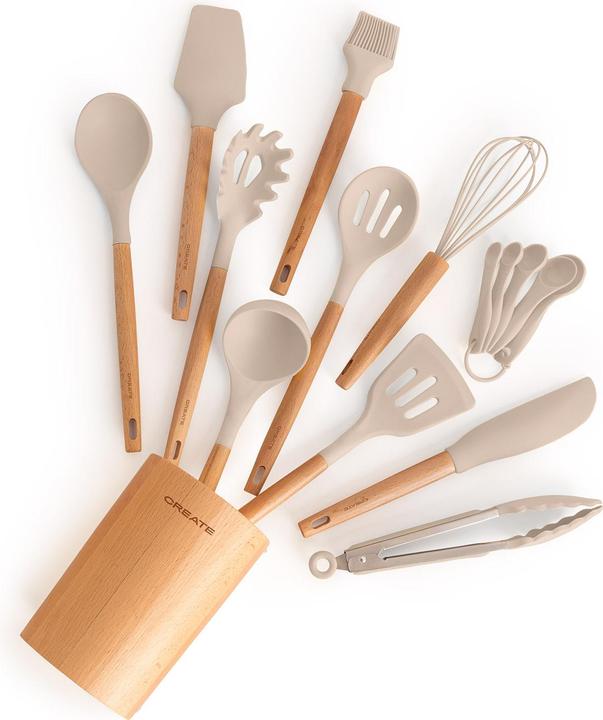 Actual product image Create Küchenutensilien-Set - Silikon und Holz