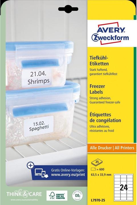 Produktbild Avery Tiefkühl-Etiketten
