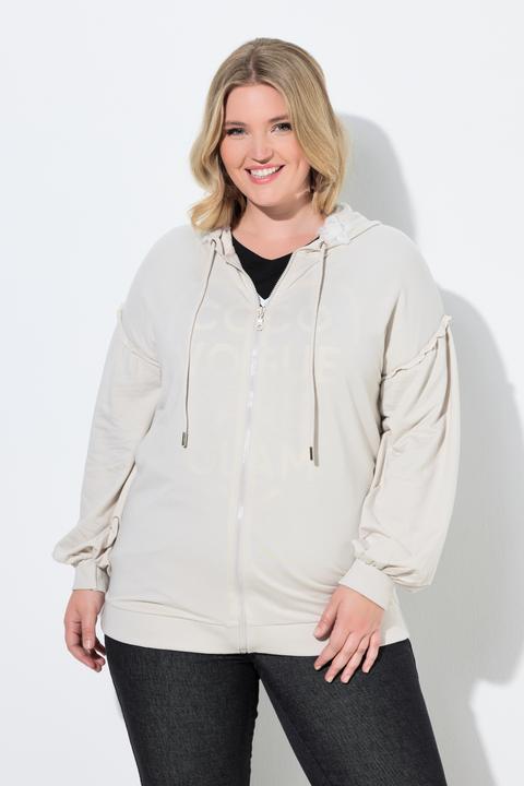 Produktbild Miamoda Sweatjacke, Loose Fit, Kapuze mit Glitzer-Blüten (52)