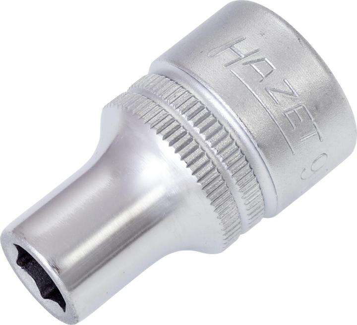Actual product image HAZET Socket ∙ hexagon 900-8 ∙ Square, hollow 12.5 mm (1/2 inch) ∙ Outside hexagon traction profile… (8 mm)