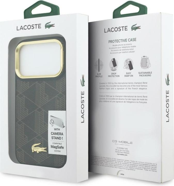 Produktbild Lacoste Case PVC Blend Stand for iPhone 17 Pro Max brown (Apple iPhone 17 Pro Max)