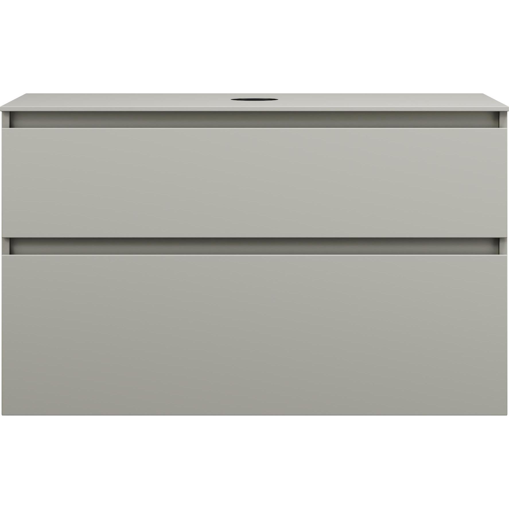 burgbad, Waschbeckenunterschrank, Lin20 Waschtischunterschrank inklusive Konsolenplatte, 2 Auszüge, Tiefe 487mm, 1002x48...