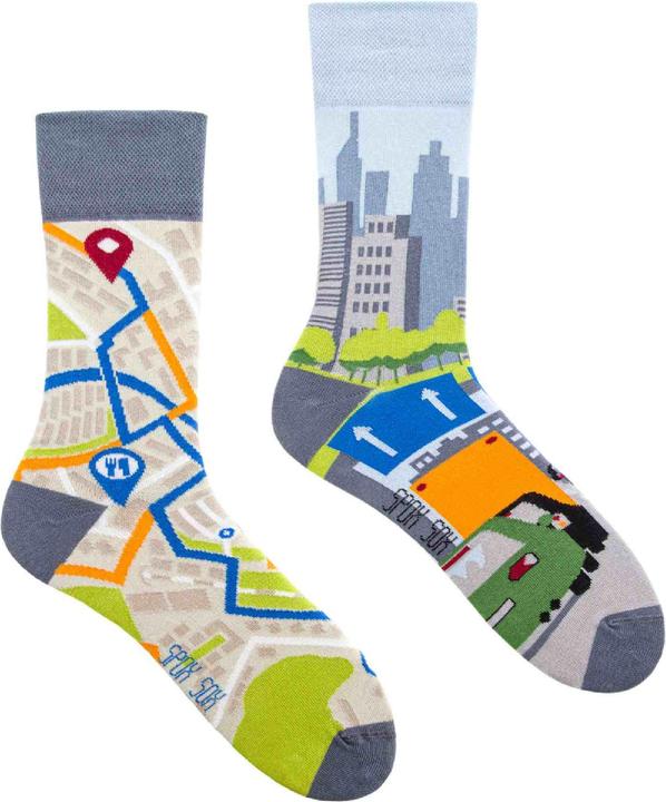 Spox Sox – & Mismatched Lustig Odd Socken – Big City Life (Einzelpack, 37 - 39)
