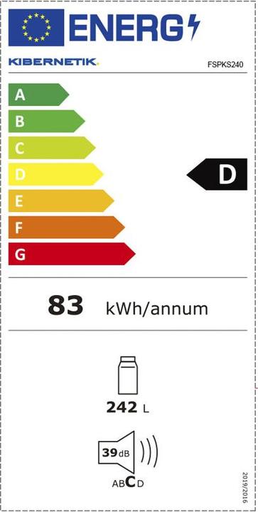 Label énergétique Kibernetik FSP Réfrigérateur 240 (242 l)