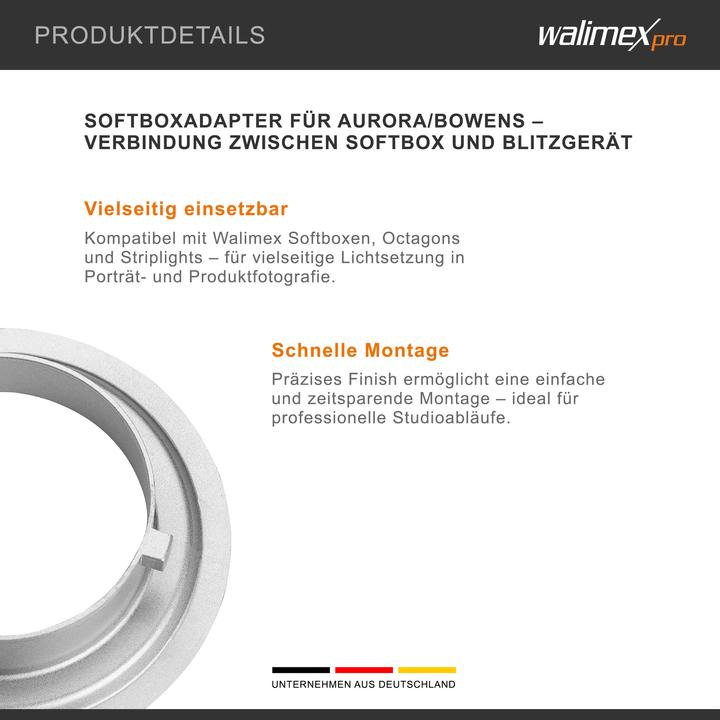 Produktbild Walimex Softbox Adapter für Aurora / Bowens (15.20 cm)