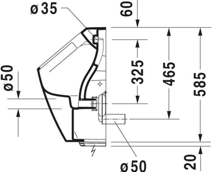 Produktbild Duravit Elektr.-Uri. ME by Starck rim. 0,5 l Ab wa Bat o Fliege HG weiss