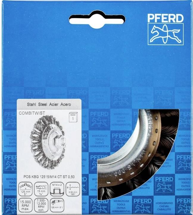 Produktbild Pferd Kegelbürste Ø 125 mm M14 Drahtstärke 0,5 mm Gusseisen 15 mm 15000 min-¹